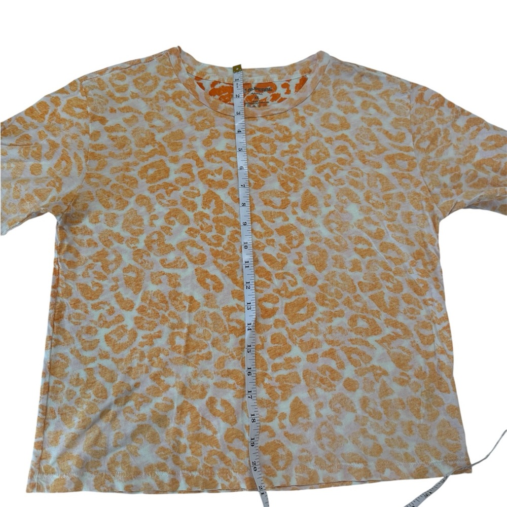 Women's Peach Leopard Print Short Sleeve Top - Picture 4 of 8
